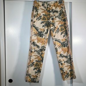 Chno by Anthropologie Floral and Bird Print Pants Size 28 Relaxed